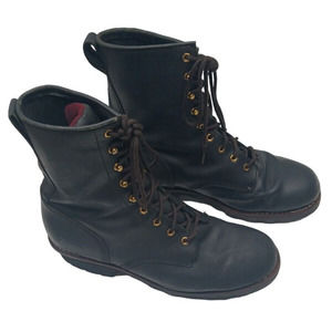 CHIPPEWA Men Black Leather Safety Work Laced Boots Slip/Water/Oil Resistant 13M